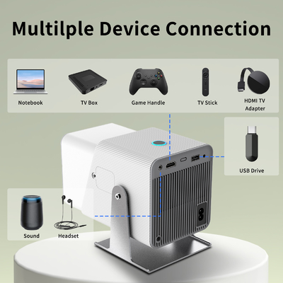 FY360 4K HD Smart LCD Projector High Brightness Home Theater Laser dengan Android 11.0 BT5.2 Dibangun-in Stereo Sound dan US Plug