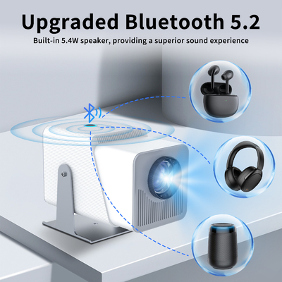 FY360 4K HD Smart LCD Projector High Brightness Home Theater Laser dengan Android 11.0 BT5.2 Dibangun-in Stereo Sound dan US Plug