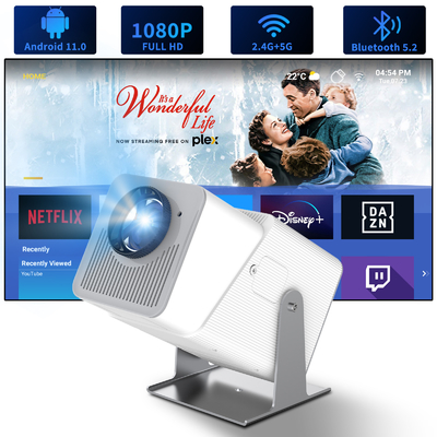 FY360 4K HD Smart LCD Projector High Brightness Home Theater Laser dengan Android 11.0 BT5.2 Dibangun-in Stereo Sound dan US Plug