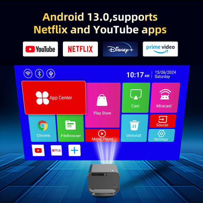 FLYIN P20 Pro 4K 350Lms 1080P Full HD Proyektor Lensa Fokus Otomatis Lampu LCD Android 13 Airplay Portable Home Theater Penggunaan