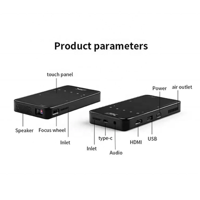 Flyin S90 4K Mini Portable Android Smart DLP Projector WIFI Bluetooth diaktifkan Berbentuk Ponsel US Plug LED Lamp Baterai 3D