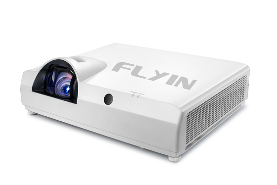 Flyin-C90SW+ 4200 Lumens WXGA 3LCD Proyektor Laser Short Throw Android Bawaan 5000000:1 Kontras untuk Bisnis Pendidikan