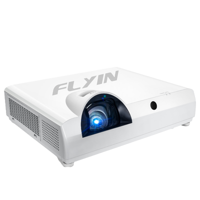 Flyin-C90SW+ 4200 Lumens WXGA 3LCD Proyektor Laser Short Throw Android Bawaan 5000000:1 Kontras untuk Bisnis Pendidikan