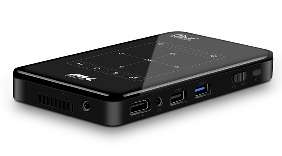 Proyektor Portabel Mini 4K Hitam Tahan Debu Tahan Air Pemetaan Android Proyektor DLP