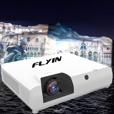 Flyin E7 4K Laser Short Throw Projector 3840x2160 3LCD 7500 ANSI Digital Zoom untuk Pendidikan Bisnis Luar Ruang US Plug