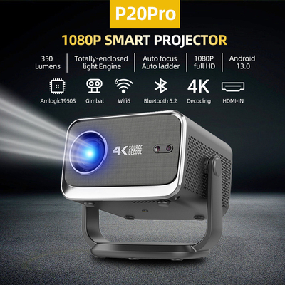 FLYIN P20 Pro 4K 350Lms 1080P Full HD Proyektor Lensa Fokus Otomatis Lampu LCD Android 13 Airplay Portable Home Theater Penggunaan